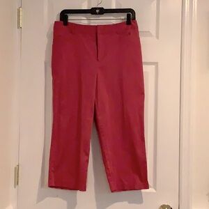 212 COLLECTION Women’s Fuscia Wide Leg Cropped Resortwear Capris Pants  Size 10